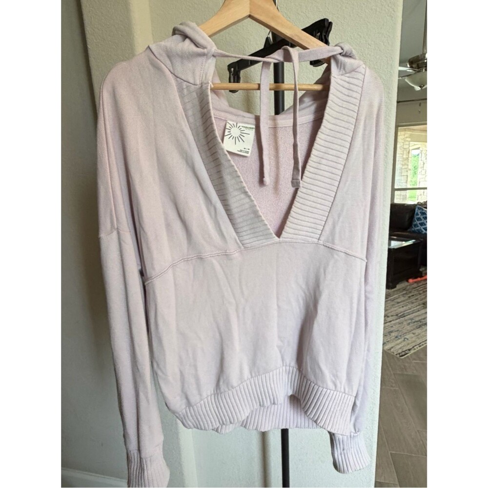 aerie Offline v-neck Hoodie in Light Lavender M